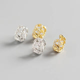 925 Silver Crystal Cuban Chain Stud Earrings for Women