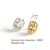 925 Silver Crystal Cuban Chain Stud Earrings for Women