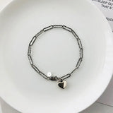 925 Silver Chain Heart Bracelet Women Party Wedding Jewelry