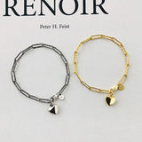925 Silver Chain Heart Bracelet Women Party Wedding Jewelry
