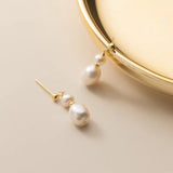 Baroque Pearl Drop Earrings 925 Silver Bohemian Jewelry