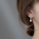 Baroque Pearl Drop Earrings 925 Silver Bohemian Jewelry