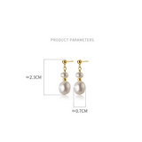 Baroque Pearl Drop Earrings 925 Silver Bohemian Jewelry