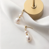 Baroque Pearl Drop Earrings 925 Silver Bohemian Jewelry