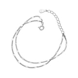 925 Silver Punk Double Geometric Cuban Link Bracelet Bangle