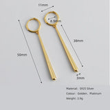 Real 925 Sterling Silver Long Water Drop Earrings