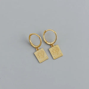 Real 925 Silver Geometric Tower Stud Earrings for Women