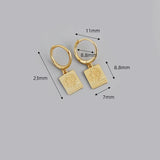 Real 925 Silver Geometric Tower Stud Earrings for Women