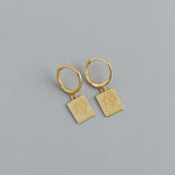 Real 925 Silver Geometric Tower Stud Earrings for Women