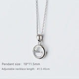 925 Silver Crystal Round Spring Pendant Necklaces For Women