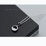 925 Silver Crystal Round Spring Pendant Necklaces For Women