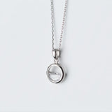 925 Silver Crystal Round Spring Pendant Necklaces For Women