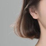 925 Sterling Silver Small Flower Geometric Stud Earrings for Women