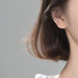 925 Sterling Silver Small Flower Geometric Stud Earrings for Women