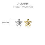 925 Sterling Silver Small Flower Geometric Stud Earrings for Women