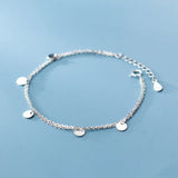 925 Silver Double Disc Chain Bracelet for Women