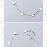 925 Silver Double Disc Chain Bracelet for Women