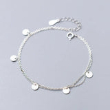925 Silver Double Disc Chain Bracelet for Women