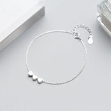 925 Sterling Silver Heart Chain Bracelet Wedding Jewelry Gift