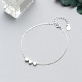 925 Sterling Silver Heart Chain Bracelet Wedding Jewelry Gift