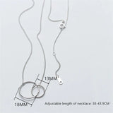 925 Silver Geometric Double Circle Interlocking Pendant Necklace