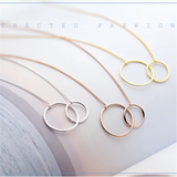 925 Silver Geometric Double Circle Interlocking Pendant Necklace