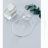 925 Silver Geometric Bead Chain Bracelet Bangle Women Jewelry Gift