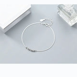 925 Silver Geometric Bead Chain Bracelet Bangle Women Jewelry Gift