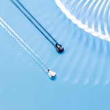 925 Silver Geometric Droplet Pendant Necklace for Women