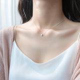925 Silver Geometric Droplet Pendant Necklace for Women