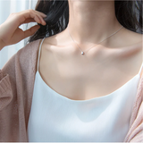 925 Silver Geometric Droplet Pendant Necklace for Women
