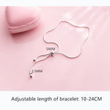 925 Sterling Silver Round Charm Bracelet for Women