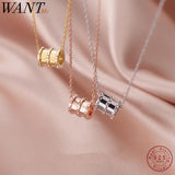925 Sterling Silver Round Charm Pendant Necklace for Women