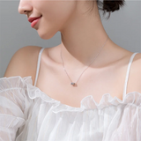 925 Sterling Silver Round Charm Pendant Necklace for Women