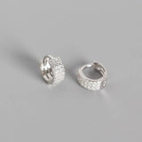 925 Silver Round Crystal Zircon Stud Earrings