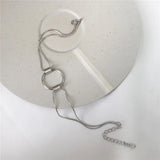 925 Silver Punk Geometric Round Snake Chain Bracelet