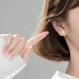 925 Silver Star Cuban Chain Stud Earrings Punk Party Jewelry
