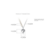 925 Silver Cuban Link Chain Heart Charms Necklace for Women