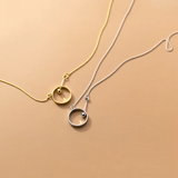 925 Silver Minimalist Geometric Round Bead Pendant Necklace