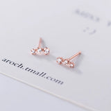 925 Sterling Silver Zircon Star Stud Earrings