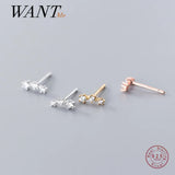 925 Sterling Silver Zircon Star Stud Earrings