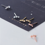 925 Sterling Silver Zircon Star Stud Earrings
