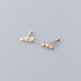 925 Sterling Silver Zircon Star Stud Earrings