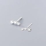 925 Sterling Silver Zircon Star Stud Earrings