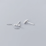 925 Sterling Silver Zircon Star Stud Earrings