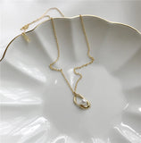 925 Sterling Silver Pearl Chain Choker Necklace for Women