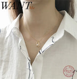 925 Sterling Silver Pearl Chain Choker Necklace for Women