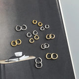 925 Silver Gothic Zircon Hoop Earrings for Women Men