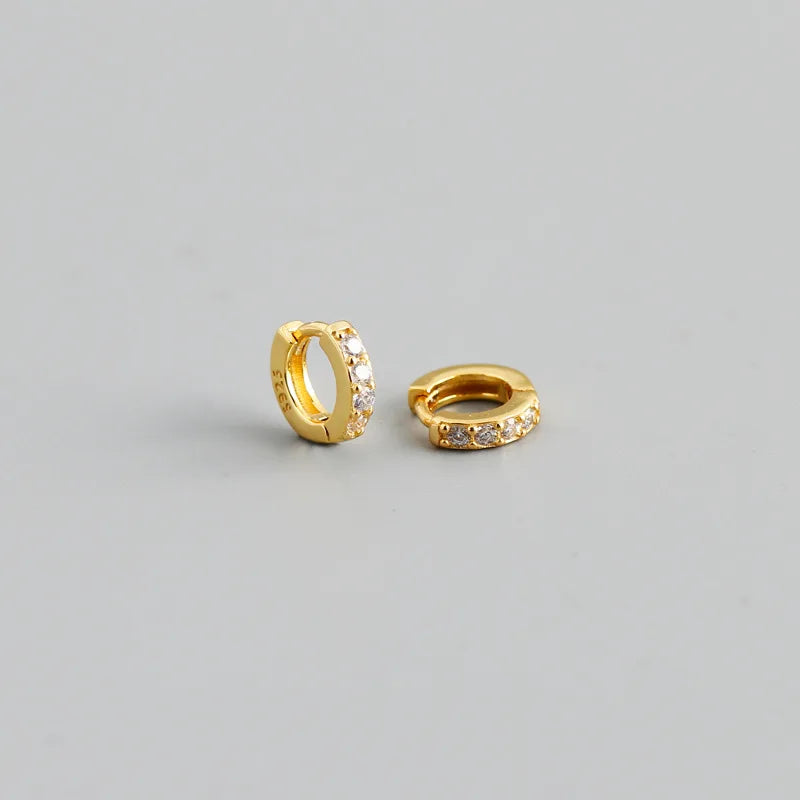 925 Silver Gothic Zircon Hoop Earrings for Women Men