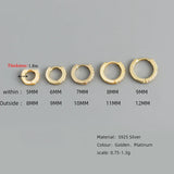 925 Silver Gothic Zircon Hoop Earrings for Women Men